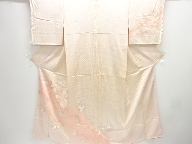 JAPANESE KIMONO / HOMONGI / SHIBORI / AUTUMN FLOWERS